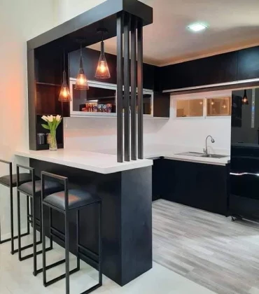 Black Kitchen Breakfast Bar Island