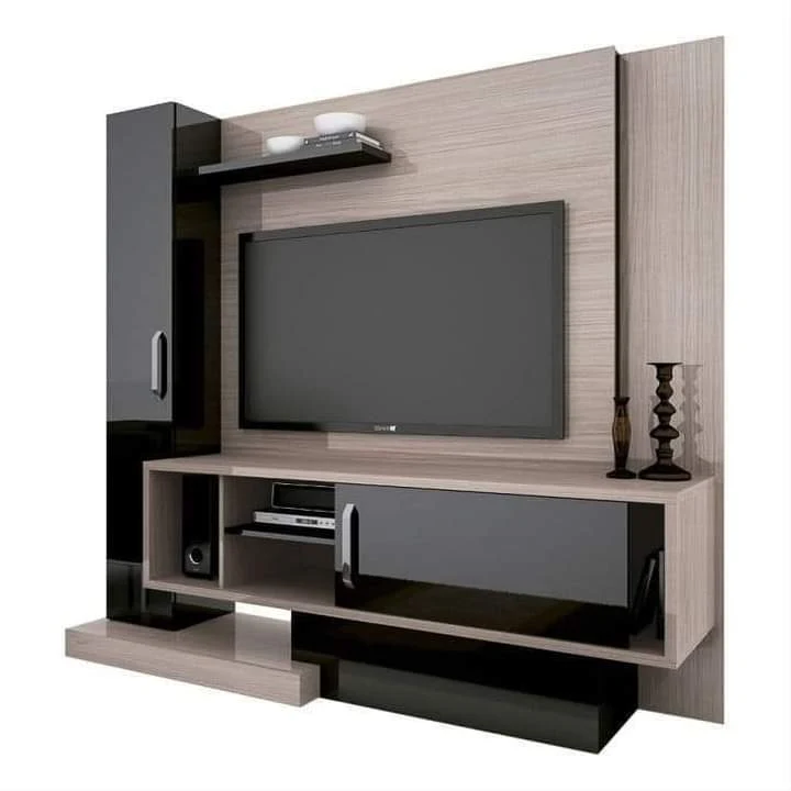 Black & Wood Entertainment TV Cabinet