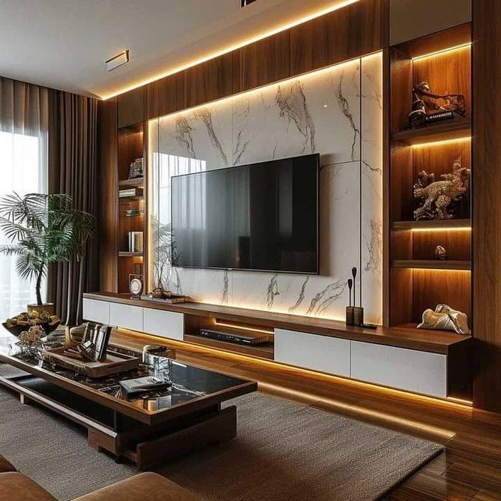 Luxury Living Room Marble TV Panel