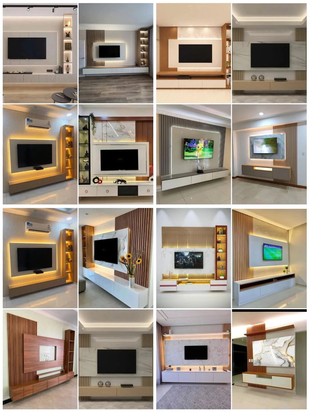 Modern Living Room TV Unit Grid